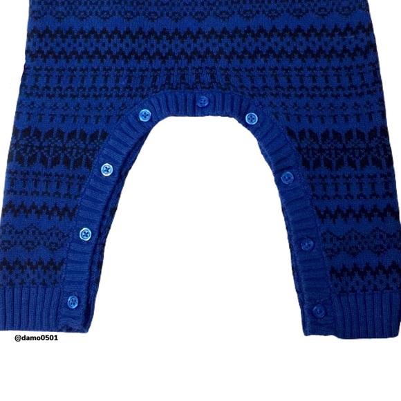 NWT Joe Fresh Baby Boys Bear Sweater Button Romper - Picture 5 of 10